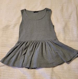 SHEIN PEPLUM WAFFLE KNIT TANK TOP